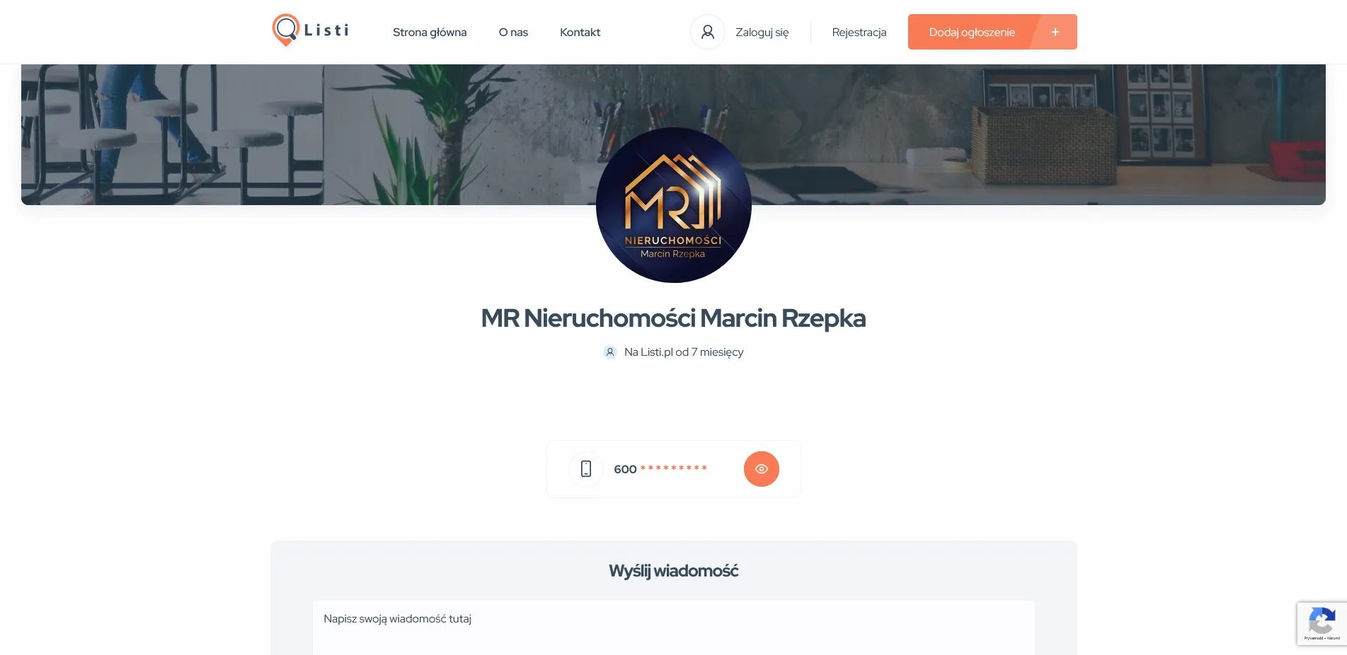 MR Nieruchomości Marcin Rzepka na stronie listi