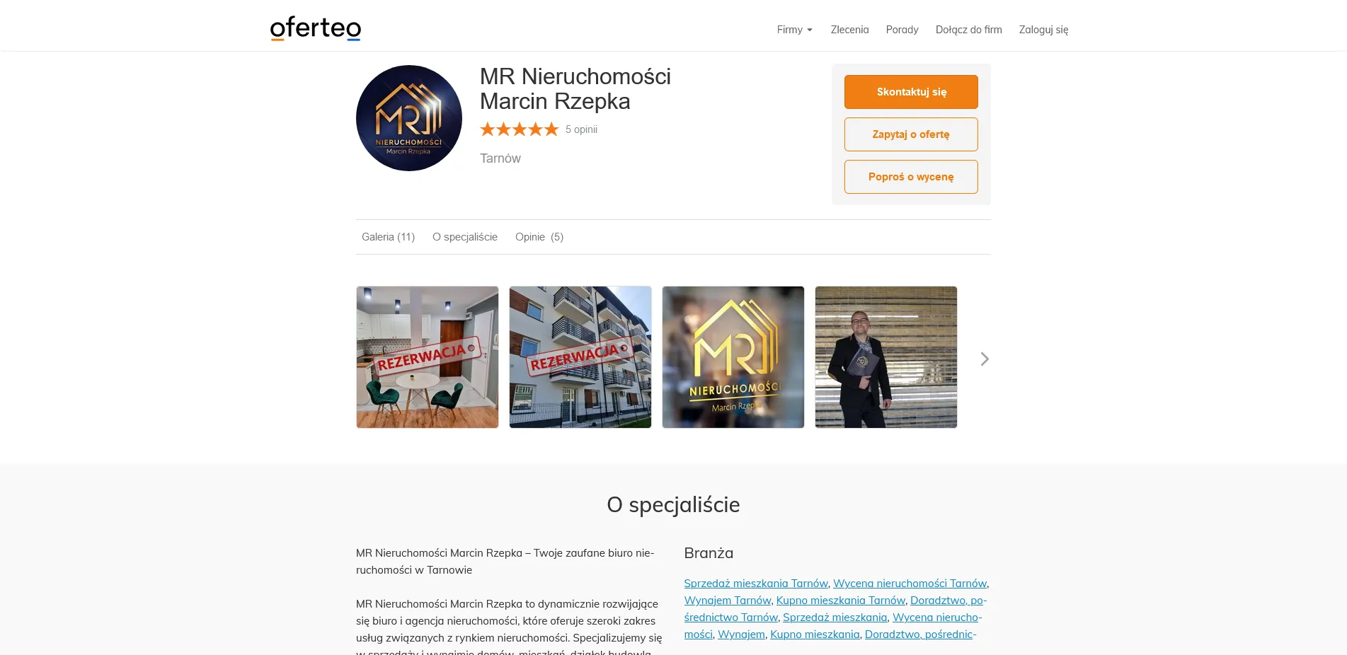 MR Nieruchomości Marcin Rzepka na oferteo