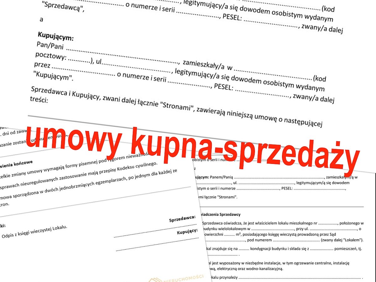Darmowe wzory umowy kupna-sprzedaży nieruchomości
